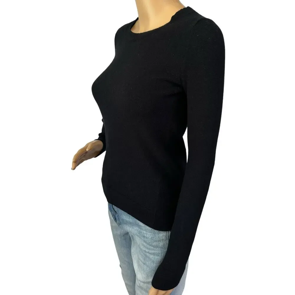 J. Crew Cotton Wool Blend Teddie Sweater Black F5199 Size XS
